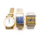 Juvenia steel and 18ct gold watch and two others