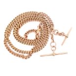 Antique 9ct rose gold fob chain