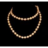 Baroque pearl opera length necklace