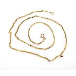 Yellow gold "snail" link chain necklace