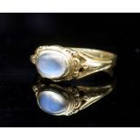 Moonstone and 9ct yellow gold ring
