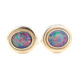 Opal triplet and 9ct rose gold cufflinks