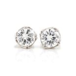 Diamond and white gold stud earrings