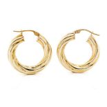 9ct yellow gold creole twist earrings