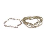 Sterling silver chain necklace and bracelet