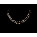 Silver fetter and three chain necklace