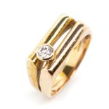 Diamond and two tone 14ct gold ring