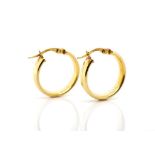 9ct rosey yellow gold hoop earrings