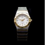 Ladies steel and 18ct yellow gold Omega watch