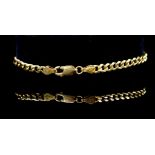 9ct rosey yellow gold cuban link chain bracelet