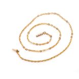 Early 20th C. 9ct rose gold cable chain necklace