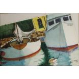 Ian Tremewen (b1954) Moored Boats