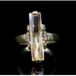 Gemstone and 14ct yellow gold ring