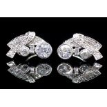 Good diamond and platinum ear clips