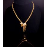 Antique rosey yellow gold and necklace