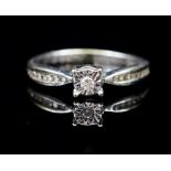 Diamond and 10ct white gold ring