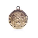 9ct yellow gold St Christopher pendant