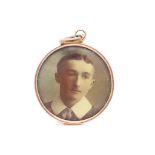 Antique gilt metal portrait pendant