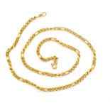 Yellow gold figaro chain