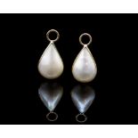 Pair of Mabe pearl and 9ct yellow gold earring