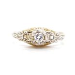 Vintage diamond and 18ct yellow gold ring