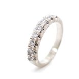 Eight stone diamond 18ct white gold ring