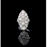 Art Deco diamond and 18ct white gold ring