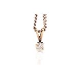 Solitaire diamond and 9ct yellow gold pendant