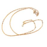 Diamond and 9ct rose gold pendant and chain