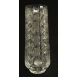 Large Bohemian cut crystal mantle vase