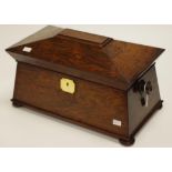 Large GIV/WIV rosewood sarcophagus tea caddy