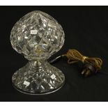 Vintage cut crystal electric boudoir lamp