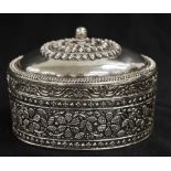 Oriental silver lidded box