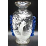 Large antique Mary Gregory clear glass vase