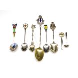 Souvenir spoons to include silver examples