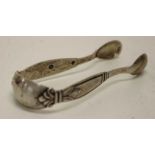 Early 20th Danish silver sugar tongs