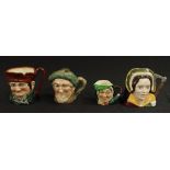 Four various Royal Doulton character jugs