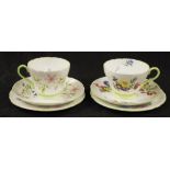 Two Shelley teacup trios