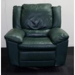 Leather swivel lounge chair