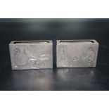Two silver matchbox holders