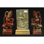 Three Oriental carved hard stone Buddha ornaments