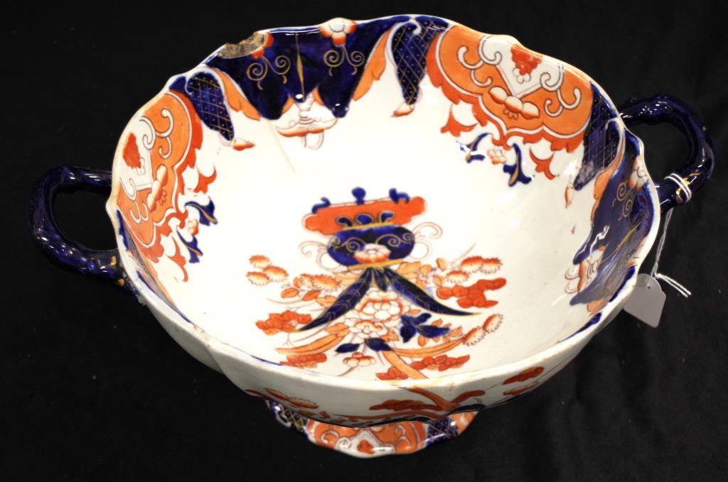 Large Antique Mason's Ironstone Imari bowl - Image 2 of 3