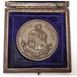 Cased Wesley College Melbourne swimming medallion