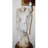 Antique carved marble figure of Saint Michael