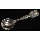 Danish silver caddy spoon