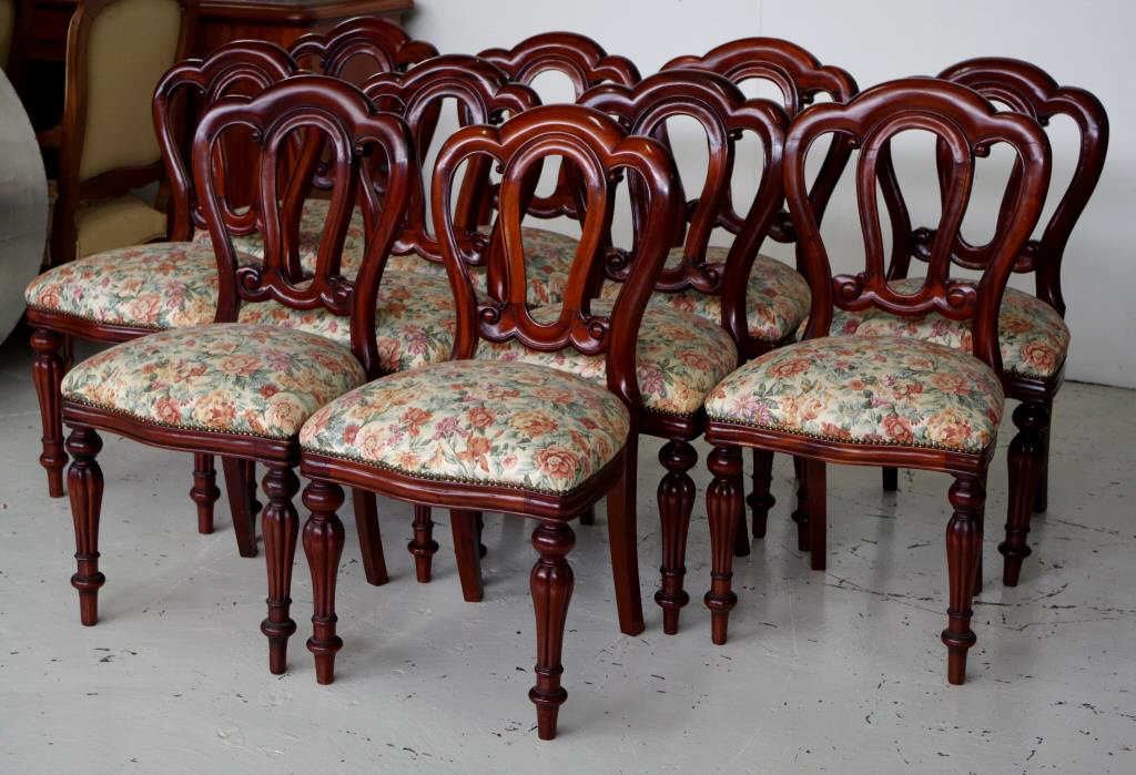 Set of 10 Admiralty back mahogany chairs - Image 2 of 6