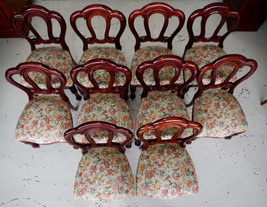 Set of 10 Admiralty back mahogany chairs - Image 3 of 6
