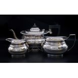 George V sterling silver three piece tea set