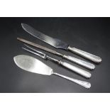 Vintage three piece silver plate carving set