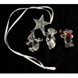 Three various Swarovski crystal teddy bears